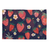 Erdbeere Blume & Früchte: Dekoratives Muster Kissenbezug (Rückseite)