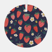 Erdbeere Blume & Früchte: Dekoratives Muster Ornament Aus Glas (Rückseite)