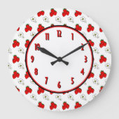 Erdbeere Blume Retro Kitchenette Uhr (Vorderseite)