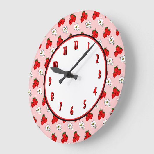 Erdbeere Blume Retro Kitchenette Uhr (Winkel)