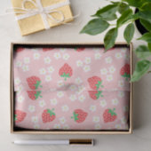 Erdbeere Blume Rosa Muster Seidenpapier (Geschenk)