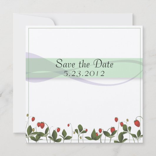 Erdbeere-Blume Save The Date (Vorderseite)