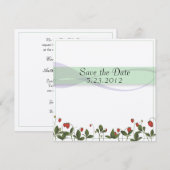 Erdbeere-Blume Save The Date (Vorne/Hinten)