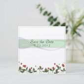 Erdbeere-Blume Save The Date (Stehend Vorderseite)