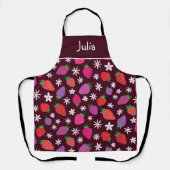 Erdbeere Blumenmuster Personalisiert Schürze (Vorderseite)