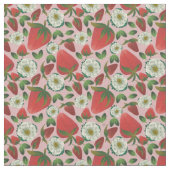 Erdbeere Blumenrosa Muster Stoff (Nahaufnahme)