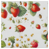 Erdbeere Botanisch Cottagecore Stoffdruck Stoff (Muster)