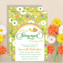 Erdbeere Botanische Babydusche Einladung