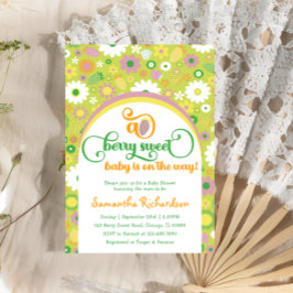 Erdbeere Botanische Babydusche Einladung