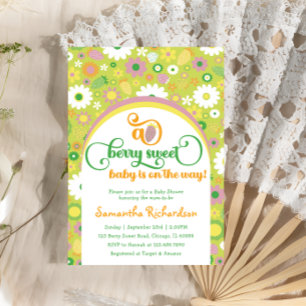 Erdbeere Botanische Babydusche Einladung