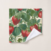 Erdbeere Botanische Erdbeeren Badhandtuch Set (Waschlappen)