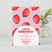 Erdbeere-Brautparty Einladung (Stehend Vorderseite)