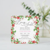 Erdbeere-Brautparty Einladung (Stehend Vorderseite)