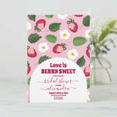 Erdbeere-Brautparty Einladung (Stehend Vorderseite)