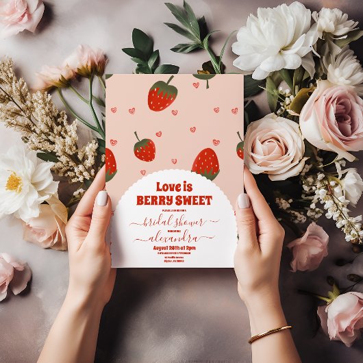 Erdbeere-Brautparty Einladung