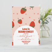 Erdbeere-Brautparty Einladung (Stehend Vorderseite)
