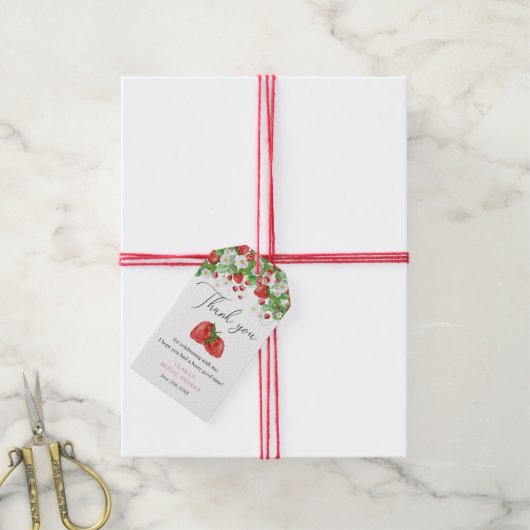 Erdbeere-Brautparty Geschenkanhänger (Mit Garn)