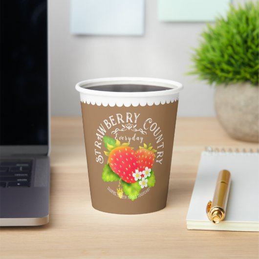 Erdbeere Brown Design. Pappbecher (InSitu)