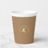 Erdbeere Brown Design. Pappbecher (Rückseite)