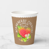 Erdbeere Brown Design. Pappbecher (Vorderseite)