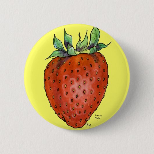 Erdbeere Button (Vorderseite)
