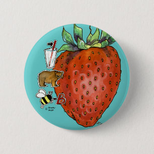 Erdbeere Button