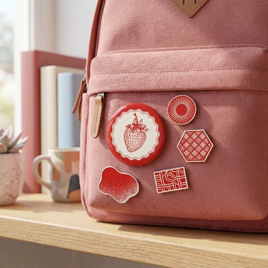 Erdbeere Button