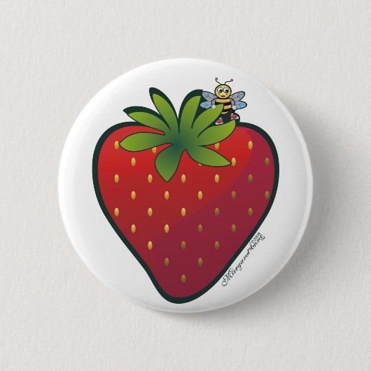 Erdbeere-Button Button (Vorderseite)