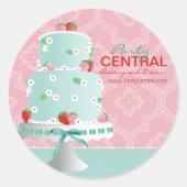 Erdbeere Cake Business Sticker (Vorderseite)