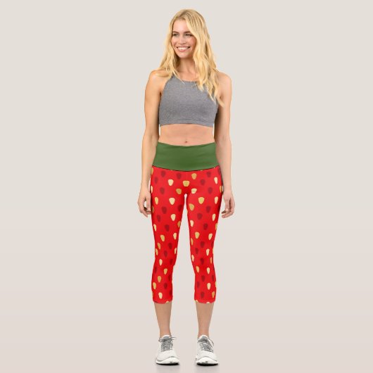 Erdbeere Capri Leggings (Vorderseite)