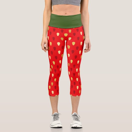 Erdbeere Capri Leggings (Vorderseite)