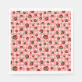 Erdbeere Check  Serviette (Vorderseite)