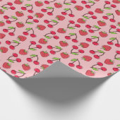 Erdbeere Cherry Fruchtmuster Niedliches Geschenk Geschenkpapier (Ecke)