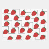 Erdbeere Chevron Streifen Geschenkpapier Set (Vorderseite)