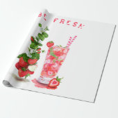 Erdbeere Cooles Trinkobst Umhüllungspapier Geschenkpapier (Ungerollt)