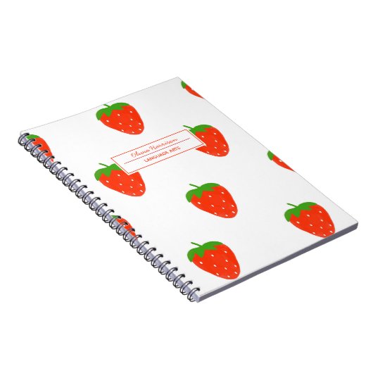 Erdbeere Cotattcore Name und Thema Notizblock (Rechte Seite)