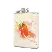 Erdbeere Creme Splash! Aquarell Flachmann (Links)