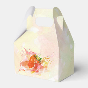 Erdbeere Creme Splash! Aquarell Geschenkschachtel