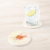 Erdbeere Creme Splash! Aquarell Sandstein Untersetzer (Seite)