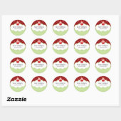 Erdbeere Cupcake Bäckerei Box Siegel Runder Aufkleber (Blatt)