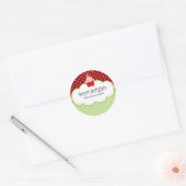 Erdbeere Cupcake Bäckerei Box Siegel Runder Aufkleber (Umschlag)