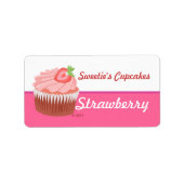 Erdbeere Cupcake Labels Adressaufkleber (Vorne)