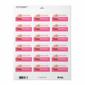 Erdbeere Cupcake Labels Adressaufkleber (Vorne)