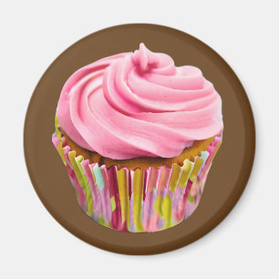 Erdbeere Cupcake mit rosa Zuckerguss Magnet