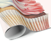 Erdbeere Cupcake Sweet Dessert Muster Geschenkpapier (Rolleneckpunkt)