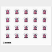 Erdbeere Cupcake Whimsical Personalisiert Runder Aufkleber (Blatt)