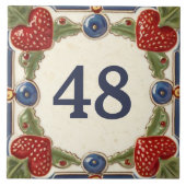 Erdbeere Custom House Number Plate Plaque Sign Fliese (Vorderseite)