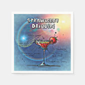 Erdbeere Daiquiri (#10 von 12 Sets mit Rezept für Serviette (Vorderseite)