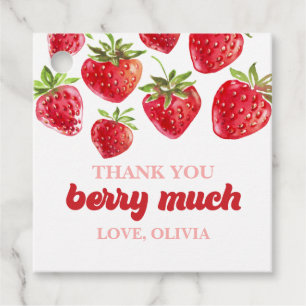 Erdbeere Danke-Beeren-Viel-Gunst-Geschenk-Tags Geschenkanhänger