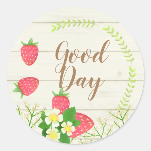 Erdbeere. Das Land. Personalisiert. Runder Aufkleber (Vorderseite)